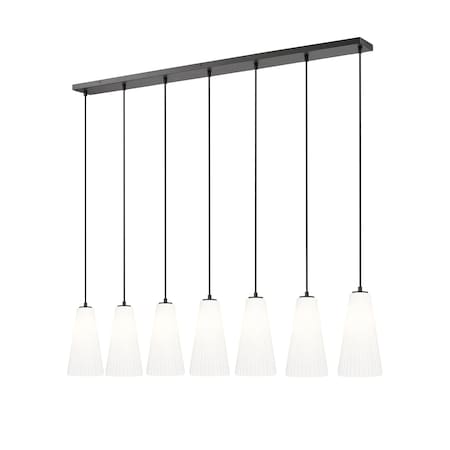 Z-Lite Farrell 7 Light Linear Chandelier, 7.25in. W x 13.75in. H, Matte Black 3043P7-7L-MB